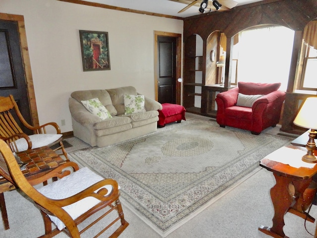 409 N Main St, Winchester, CT 06098 - living room with baseboards and ceiling fan