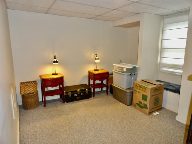 409 N Main St, Winchester, CT 06098 - sitting room featuring a drop ceiling and carpet flooring