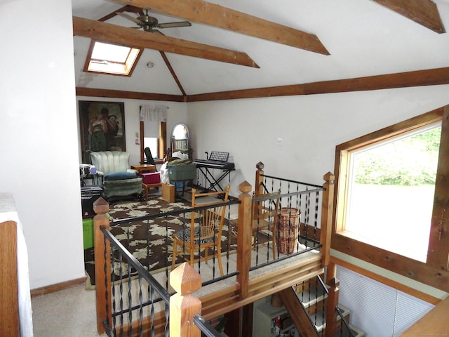 409 N Main St, Winchester, CT 06098 - dining space featuring ceiling fan and a skylight