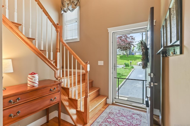 74 Avery Ave, Meriden, CT 06450 - entrance foyer featuring stairway and wood finished floors