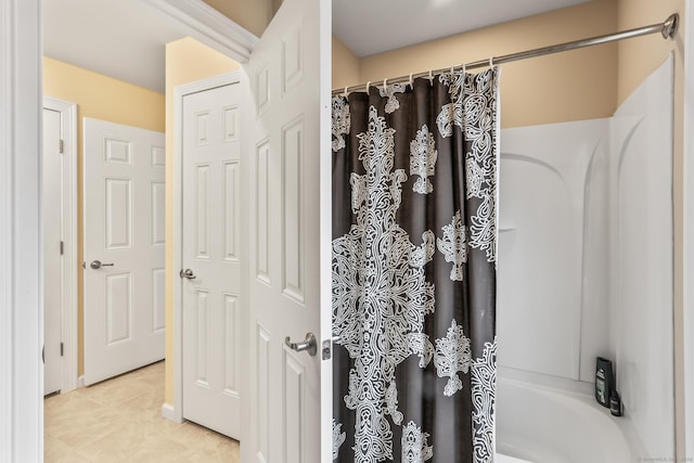 74 Avery Ave, Meriden, CT 06450 - full bath featuring shower / bath combo with shower curtain and tile patterned flooring