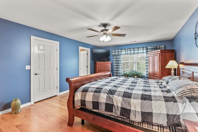 74 Avery Ave, Meriden, CT 06450 - bedroom with light wood-style floors, baseboards, and a ceiling fan