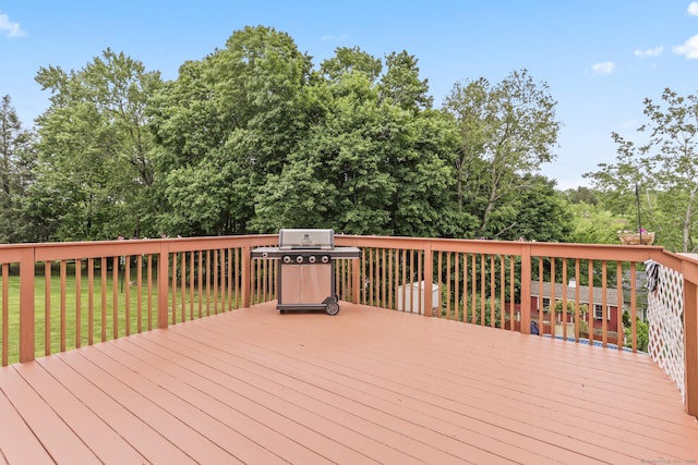 74 Avery Ave, Meriden, CT 06450 - wooden deck with a lawn, a grill, and view of scattered trees