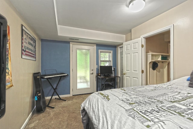354 Lynne Pl, Bridgeport, CT 06610 - bedroom with carpet floors, baseboards, and access to outside