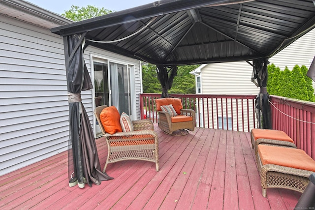 354 Lynne Pl, Bridgeport, CT 06610 - wooden deck with a gazebo