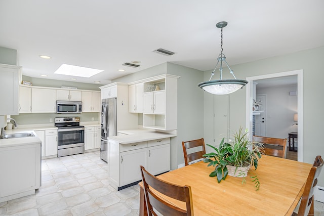 28 Sherry Ln, Danbury, CT 06811 - dining area with a skylight, recessed lighting, and light floors