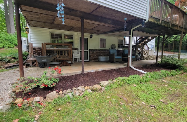 550 W Lake Ave, Guilford, CT 06437 - view of patio / terrace with a deck and stairs