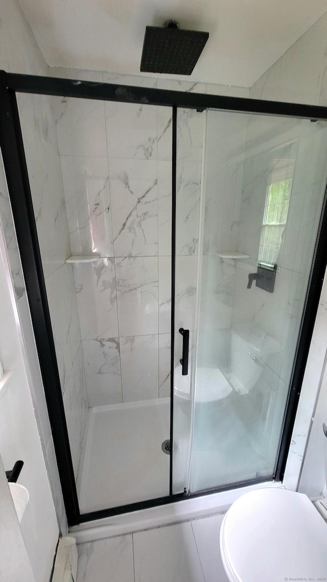 550 W Lake Ave, Guilford, CT 06437 - bathroom with toilet and a shower stall