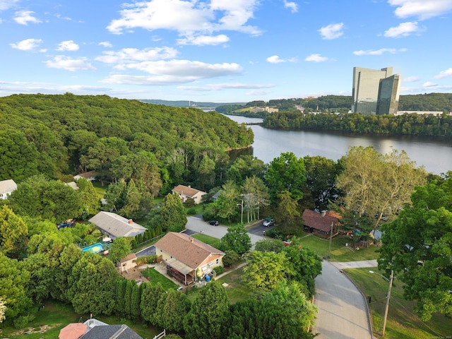 24 Ledgewood Ct, Norwich, CT 06360 - aerial overview of property's location with a large body of water and a heavily wooded area