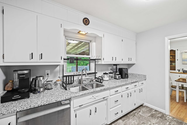 24 Ledgewood Ct, Norwich, CT 06360 - kitchen with dishwasher, white cabinets, and light stone countertops