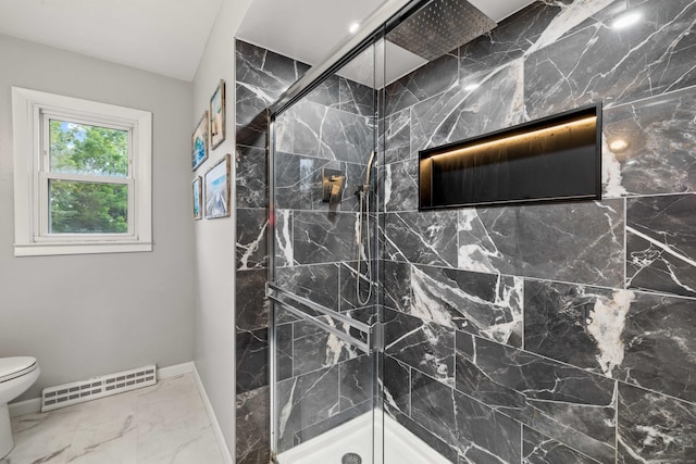 24 Ledgewood Ct, Norwich, CT 06360 - full bath with marble finish floors and a marble finish shower
