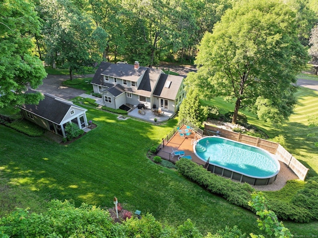 72 Cox Rd, Portland, CT 06480 - aerial view of property and surrounding area with a pool area