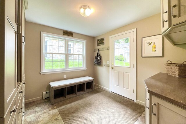72 Cox Rd, Portland, CT 06480 - mudroom featuring healthy amount of natural light, baseboard heating, and baseboards