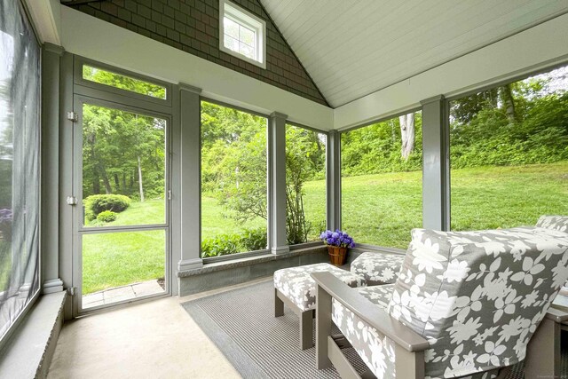 72 Cox Rd, Portland, CT 06480 - sunroom with lofted ceiling