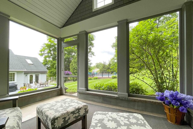 72 Cox Rd, Portland, CT 06480 - sunroom / solarium featuring lofted ceiling