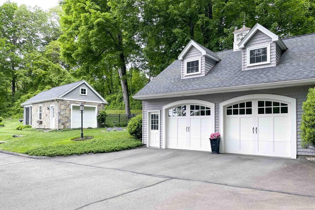 72 Cox Rd, Portland, CT 06480 - garage with view of wooded area