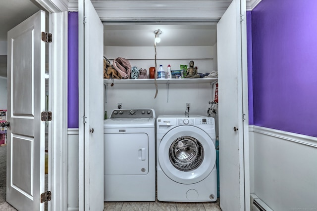 26 Freedman Ln, Monroe, CT 06468 - washroom featuring washer and dryer and a baseboard radiator