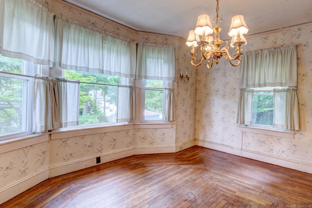 45 Perkins Ave, Norwich, CT 06360 - unfurnished room with a chandelier, healthy amount of natural light, and baseboards