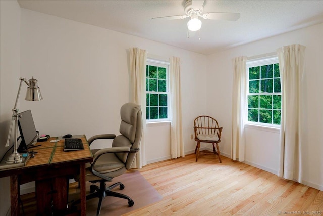 109 Edstrom Rd, Marlborough, CT 06447 - office space with light wood finished floors, a ceiling fan, and baseboards