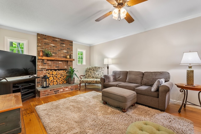 61 Winding Rdg, Southington, CT 06489 - living area with plenty of natural light, crown molding, and hardwood / wood-style floors