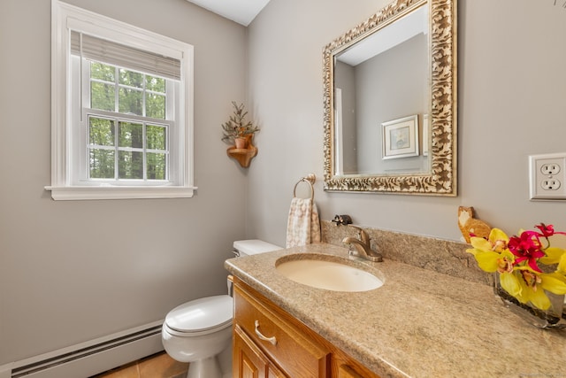 61 Winding Rdg, Southington, CT 06489 - half bath featuring a baseboard heating unit, toilet, and vanity