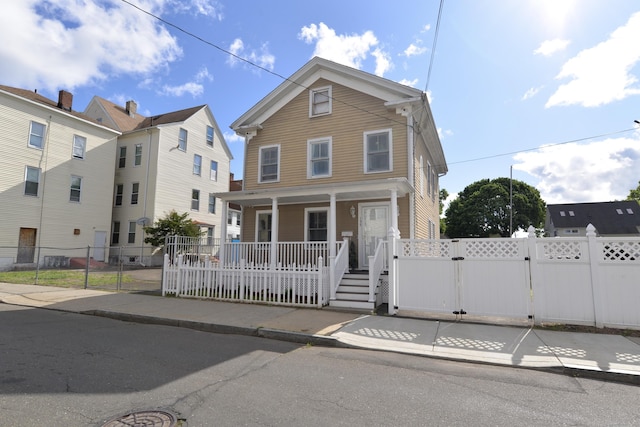 155 Cedar St, New Haven, CT 06519 - traditional-style house featuring a gate and covered porch