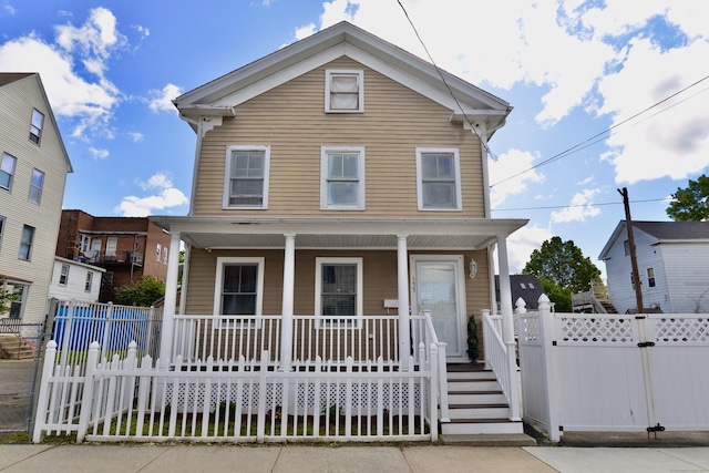 155 Cedar St, New Haven, CT 06519 - view of front of property featuring a porch and a gate