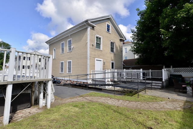 155 Cedar St, New Haven, CT 06519 - view of side of property featuring a patio area and a deck