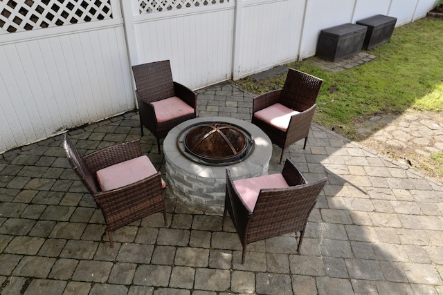 155 Cedar St, New Haven, CT 06519 - view of patio with a fire pit
