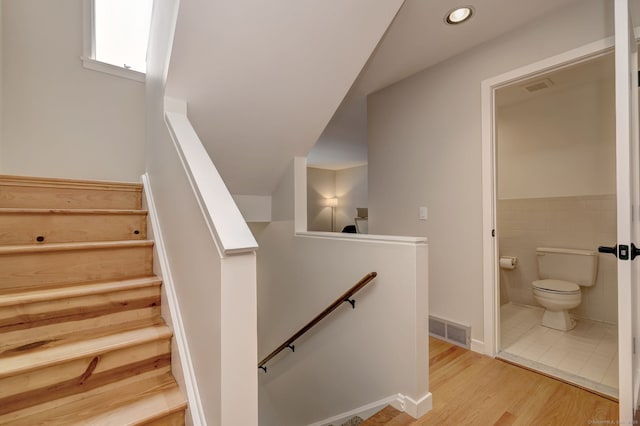 690 Forest Rd Unit 442, West Haven, CT 06516 - stairs featuring wood finished floors and recessed lighting