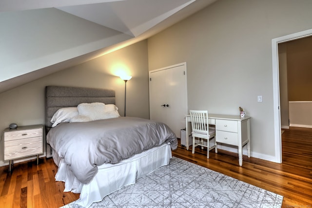 690 Forest Rd Unit 442, West Haven, CT 06516 - bedroom with wood finished floors and lofted ceiling