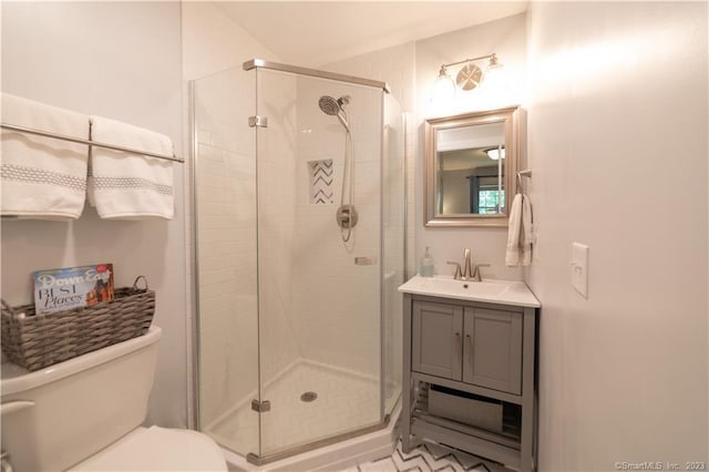 36 Old Johnson Ln, Middletown, CT 06457 - bathroom featuring toilet, vanity, and a shower stall