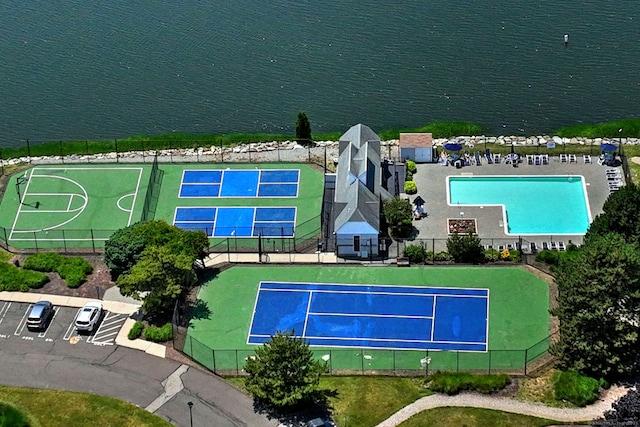714 Popes Island Rd Unit 714, Milford, CT 06461 - bird's eye view of a pool and a nearby body of water