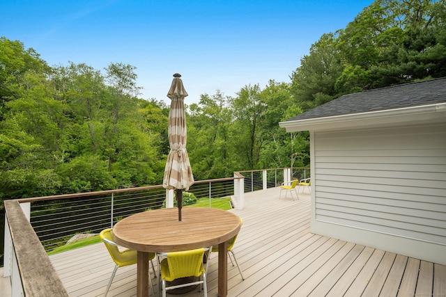 50 Parish Rd N, New Canaan, CT 06840 - wooden deck featuring outdoor dining area