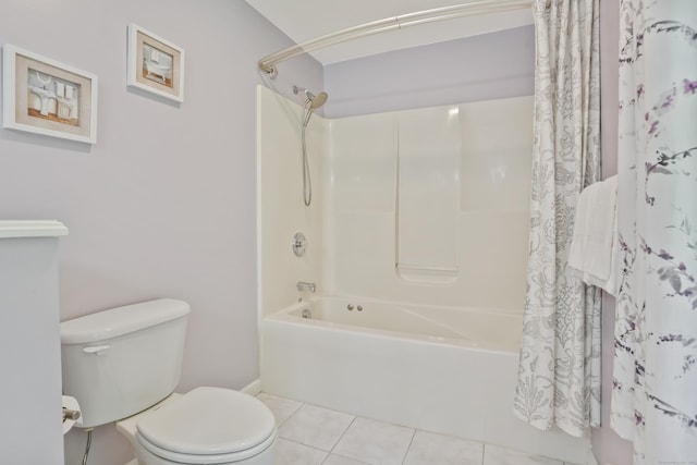 22 Gelding Hill Rd, Newtown, CT 06482 - full bath with shower / tub combo with curtain, toilet, tile patterned flooring, and baseboards