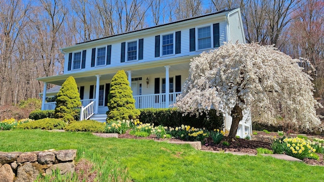22 Gelding Hill Rd, Newtown, CT 06482 - colonial-style house featuring a porch and a front lawn
