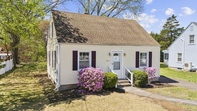 330 Meriden Ave, Southington, CT 06489 - new england style home with roof with shingles, a chimney, and a cooling unit