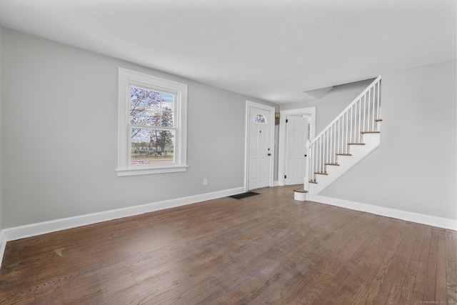 330 Meriden Ave, Southington, CT 06489 - foyer entrance featuring wood finished floors, stairway, and baseboards