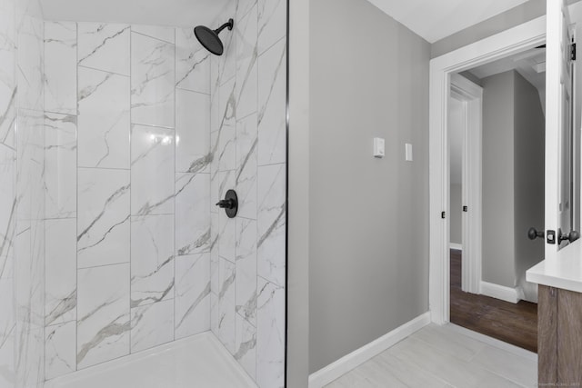 330 Meriden Ave, Southington, CT 06489 - full bath featuring tiled shower, vanity, and baseboards