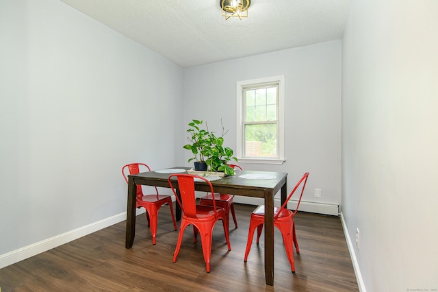 163 State Ave, Killingly, CT 06241 - dining space with wood finished floors, a baseboard heating unit, and a textured ceiling