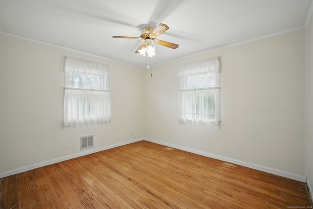 19 Litchfield Pl, Rocky Hill, CT 06067 - spare room with plenty of natural light, light wood-style flooring, crown molding, and a ceiling fan