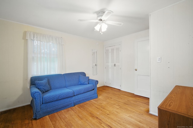 19 Litchfield Pl, Rocky Hill, CT 06067 - living room with light wood-type flooring and ceiling fan