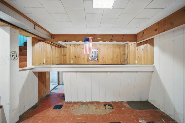 19 Litchfield Pl, Rocky Hill, CT 06067 - below grade area with wood walls and tile patterned floors