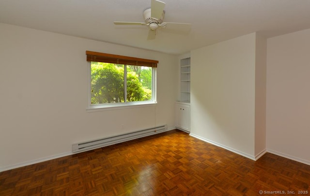 881 Heritage Vlg Unit B, Southbury, CT 06488 - spare room with a baseboard heating unit, ceiling fan, and baseboards