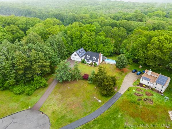 5 Conrad Ct, Ledyard, CT 06335 - view from above of property featuring a heavily wooded area