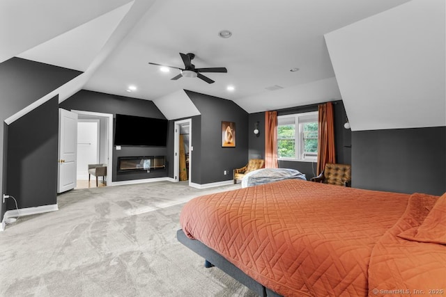 308 Old Zoar Rd, Monroe, CT 06468 - bedroom with lofted ceiling, carpet, baseboards, a ceiling fan, and a walk in closet