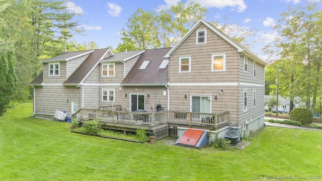 308 Old Zoar Rd, Monroe, CT 06468 - rear view of property with a wooden deck and a yard