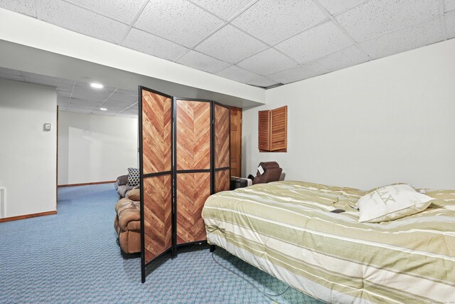 745 Merrow Rd Apt 171, Coventry, CT 06238 - carpeted bedroom with a paneled ceiling, baseboards, and recessed lighting