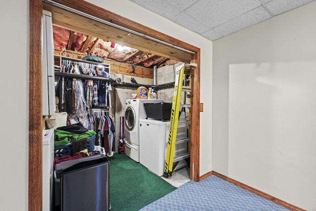 745 Merrow Rd Apt 171, Coventry, CT 06238 - basement featuring independent washer and dryer, carpet floors, and baseboards