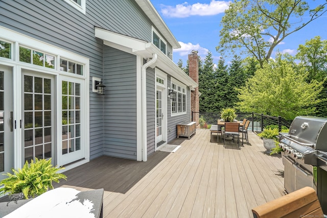 975 Flintlock Rd, Fairfield, CT 06890 - wooden terrace with outdoor dining area